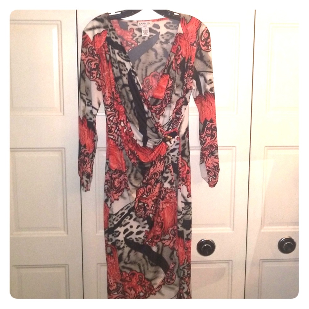 Gorgeous pink-multi wrap dress!